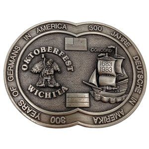 Wichita Oktoberfest Belt Buckle Vintage 1983 Kansas Germans Polka Concord Ship